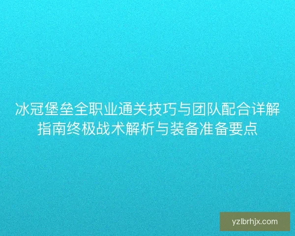 冰冠堡垒全职业通关技巧与团队配合详解指南终极战术解析与装备准备要点