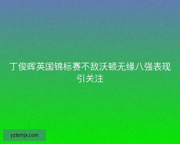 丁俊晖英国锦标赛不敌沃顿无缘八强表现引关注 丁俊晖英国锦标赛不敌沃顿无缘八强表现引关注